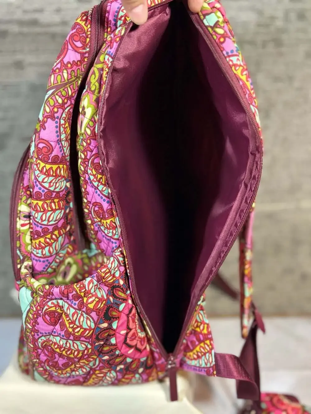 Vera Bradley 2pc Essential Quilted Backpack and wallet in Resort Medallion